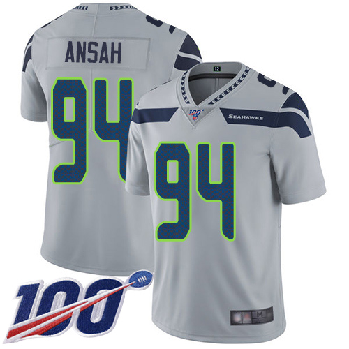 Seattle Seahawks Limited Grey Men Ezekiel Ansah Alternate Jersey NFL Football #94 100th Season Vapor Untouchable->youth nfl jersey->Youth Jersey